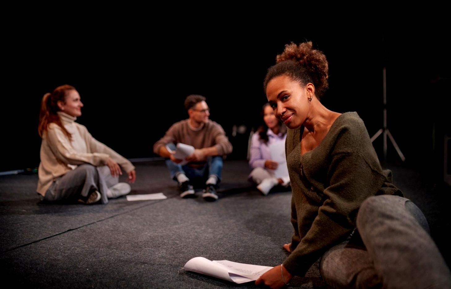 Actor working with emotional techniques in training session